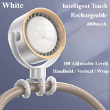 Carvallo Bärbar Mini-fläkt | 360° Flex-design | 100 hastigheter | Ice-Cooling teknik | LED-skärm | 12,5 × 8,5 × 3 cm Carvallo