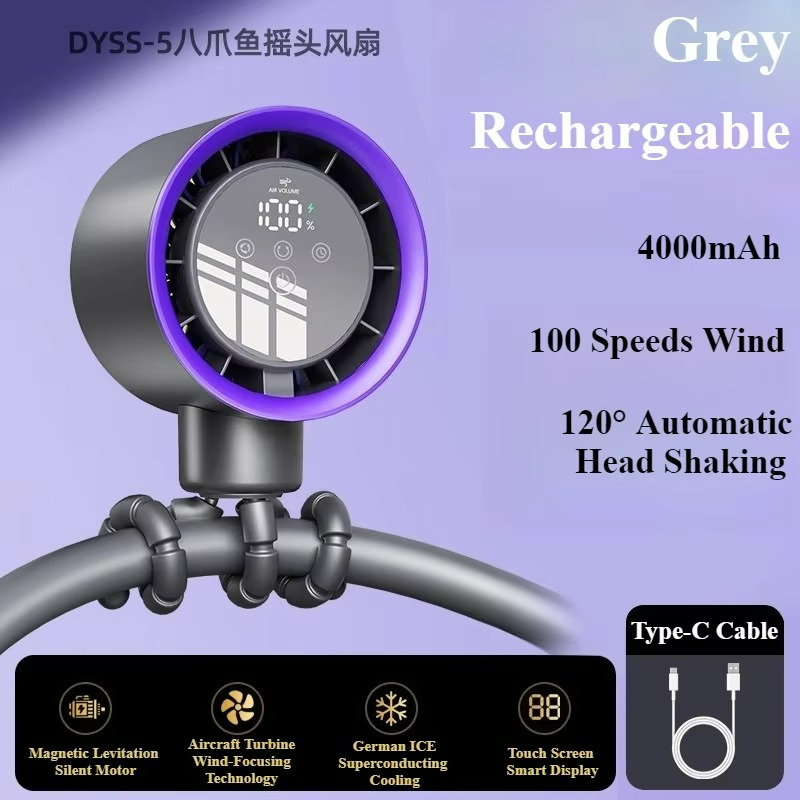 Flexibel stativ-minifläkt – USB-laddningsbar handhållen kylning med böjbara ben MILA Sverige