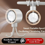 Carvallo Bärbar Mini-fläkt | 360° Flex-design | 100 hastigheter | Ice-Cooling teknik | LED-skärm | 12,5 × 8,5 × 3 cm Carvallo