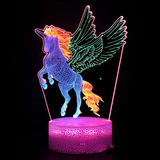 LumiUnicorn - 3D LED Naturlampa med Färgändring och Magisk Design Carvallo