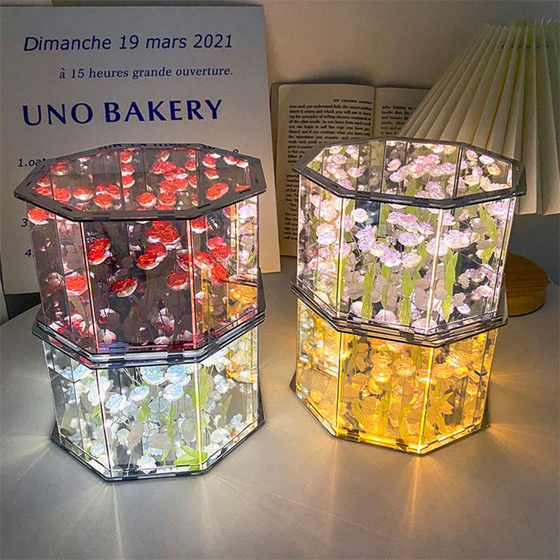 Royallure Tulpan Spegel Nattlampa - 7 Färgval Carvallo