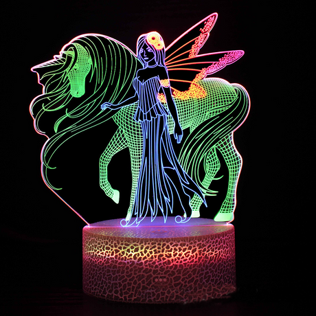 LumiUnicorn - 3D LED Naturlampa med Färgändring och Magisk Design Carvallo