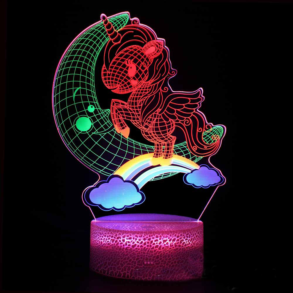 LumiUnicorn - 3D LED Naturlampa med Färgändring och Magisk Design Carvallo