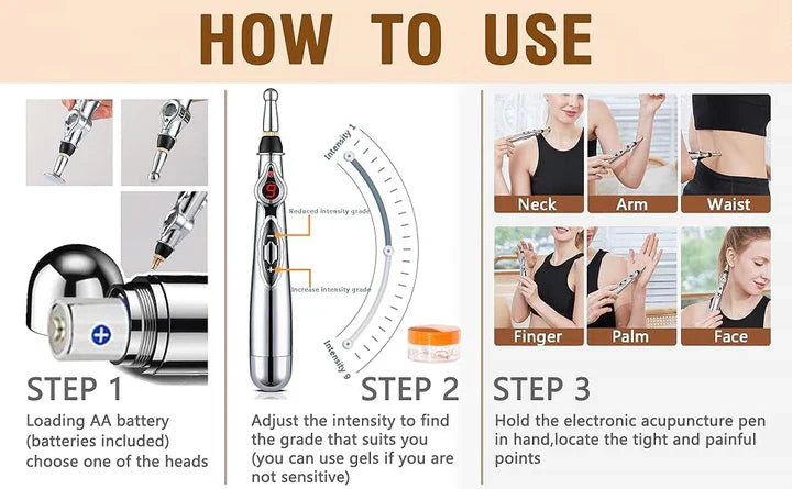 Elektronisk akupunkturpenn | Meridian-massageredskap för smärtlindring Carvallo