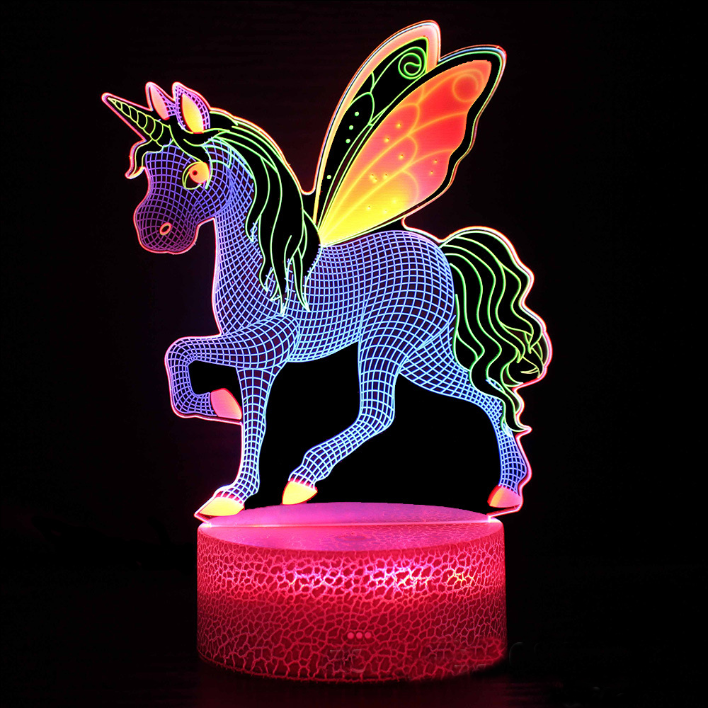 LumiUnicorn - 3D LED Naturlampa med Färgändring och Magisk Design Carvallo