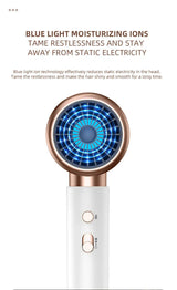 Högpresterande hårtork 2400W med kall- och varmluftsfunktion - Ionteknologi Carvallo