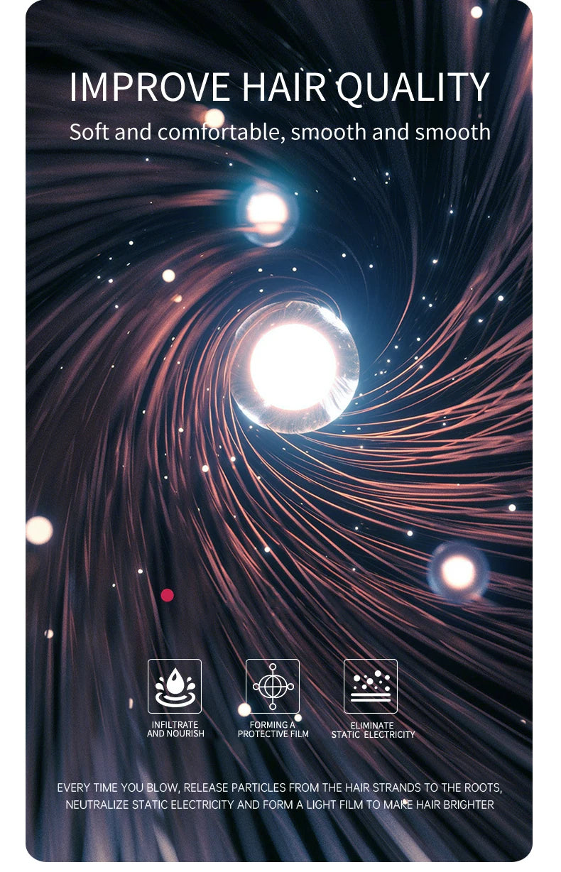 Carvallo Pro 2400 Hårtork 2400W | Ionteknologi | Ljuskälla & Kall luft | Lätt & Ergonomisk Carvallo