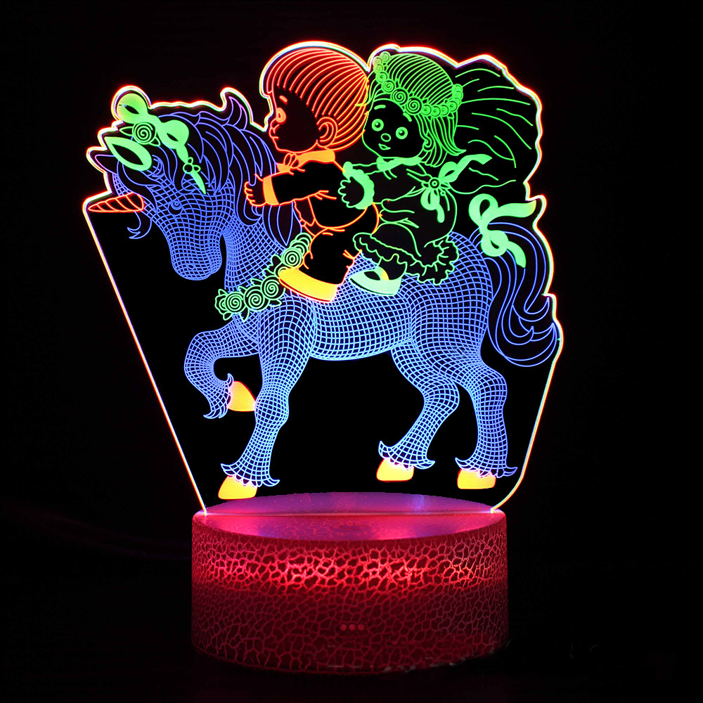 LumiUnicorn - 3D LED Naturlampa med Färgändring och Magisk Design Carvallo