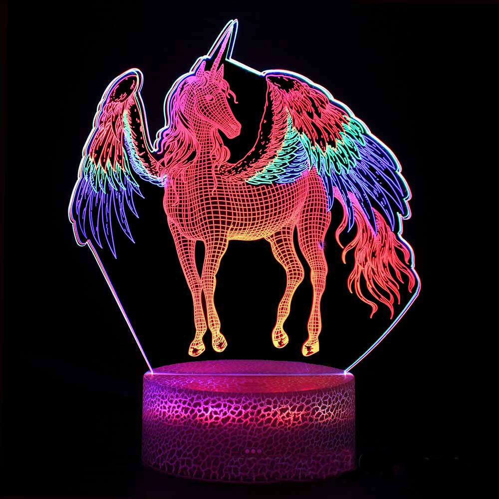 LumiUnicorn - 3D LED Naturlampa med Färgändring och Magisk Design Carvallo