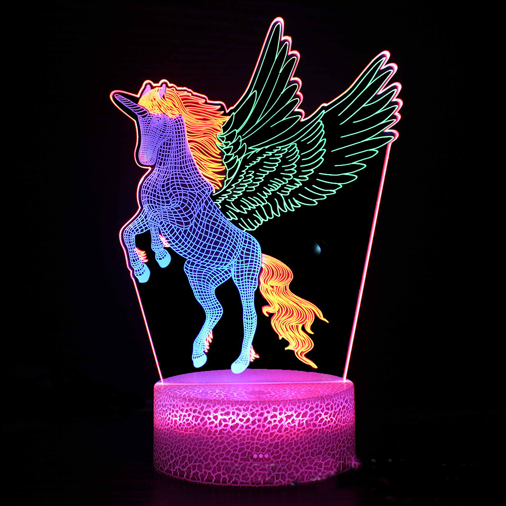 LumiUnicorn - 3D LED Naturlampa med Färgändring och Magisk Design Carvallo