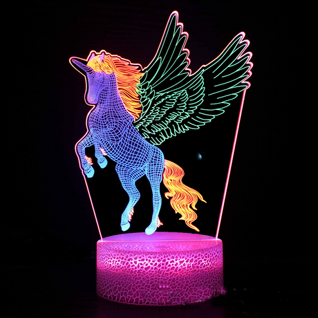 LumiUnicorn - 3D LED Naturlampa med Färgändring och Magisk Design Carvallo