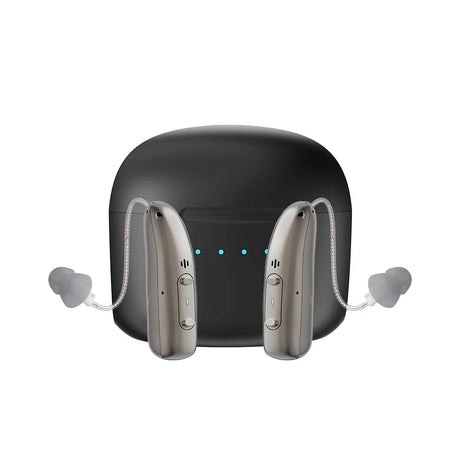 Uppladdningsbara Bluetooth-hörselhjälpmedel för äldre med appkontroll och 4 ljudlägen Carvallo