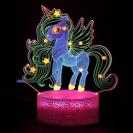 LumiUnicorn - 3D LED Naturlampa med Färgändring och Magisk Design Carvallo