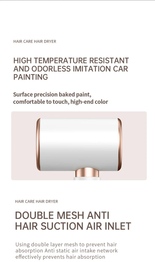 Carvallo Pro 2400 Hårtork 2400W | Ionteknologi | Ljuskälla & Kall luft | Lätt & Ergonomisk Carvallo