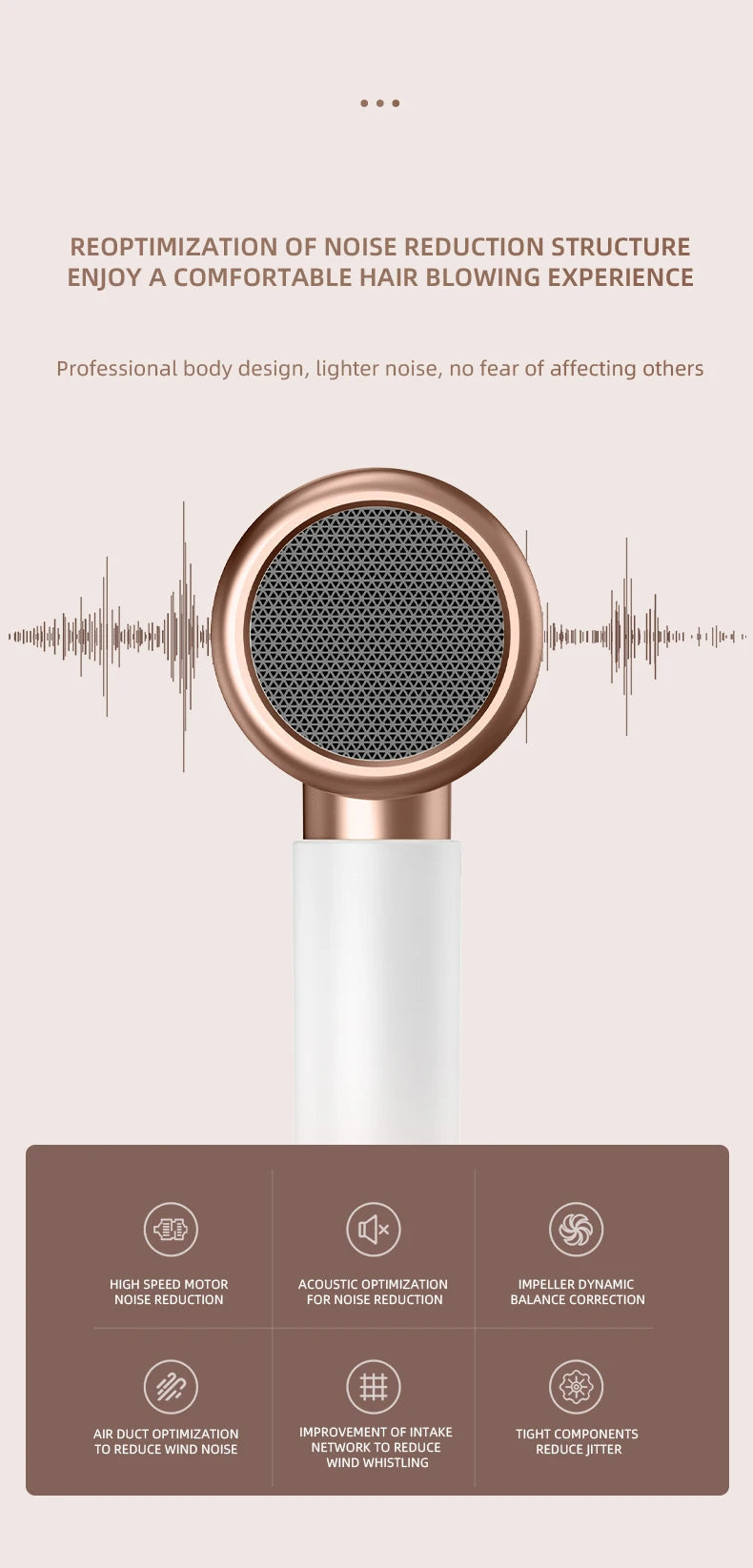 Carvallo Pro 2400 Hårtork 2400W | Ionteknologi | Ljuskälla & Kall luft | Lätt & Ergonomisk Carvallo