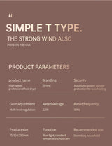 Carvallo Pro 2400 Hårtork 2400W | Ionteknologi | Ljuskälla & Kall luft | Lätt & Ergonomisk Carvallo