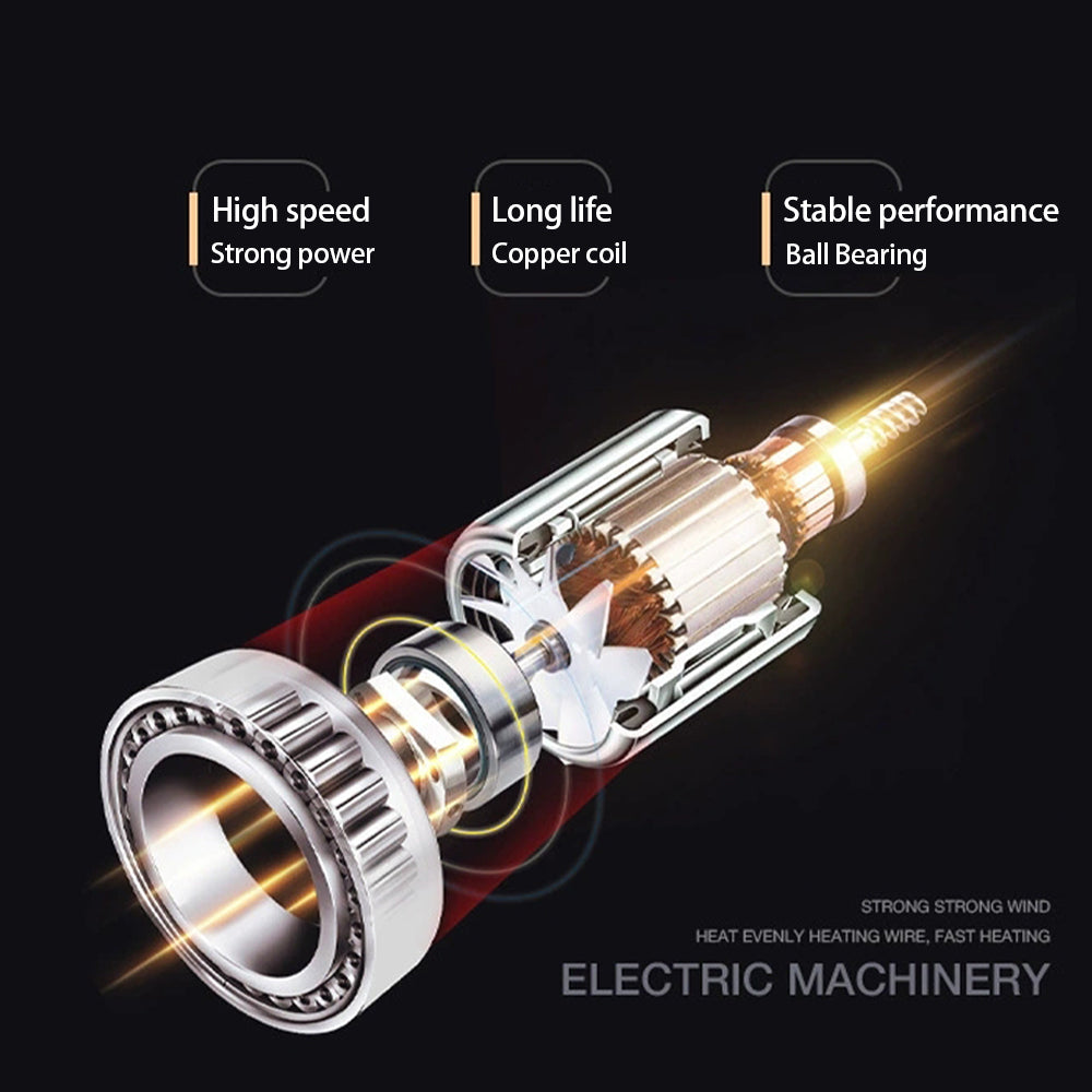 Carvallo Pro 2400 Hårtork 2400W | Ionteknologi | Ljuskälla & Kall luft | Lätt & Ergonomisk Carvallo