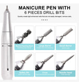 Högpresterande 45000RPM Bärbar Elektrisk Nagelfil Med Batteri | Tyst Design för Professionell Manikyr Carvallo