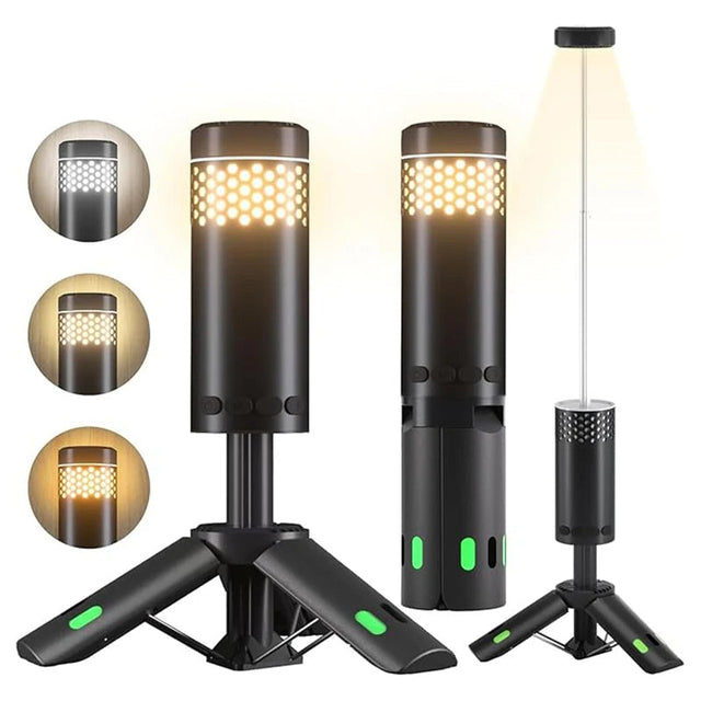 Campinglampa med stativ uppladdningsbar LED-ljus Carvallo