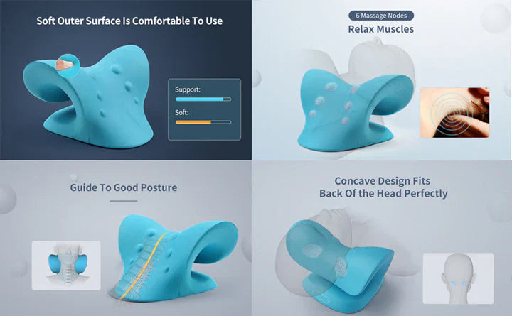 Nack- och axelsträckare – Cervikala dragkuddar för spinaljustering och massage Carvallo