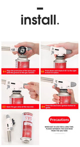 Carvallo Flammix Pro | Kraftfull flamma | För utomhusmatlagning & camping | Metall silver Carvallo