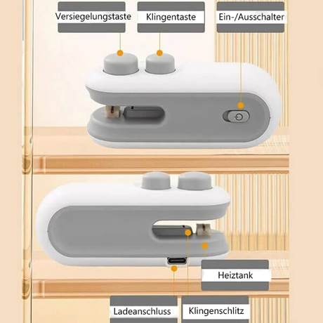 Carvallo - Mini-påseförseglare, Bärbart 2-i-1-verktyg Carvallo