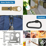Carvallo Kit Trekvalor 14-in-1 | Kompakt & Komplett | Utomhus & Nödsats | Med kniv, kompass & termofilt Carvallo