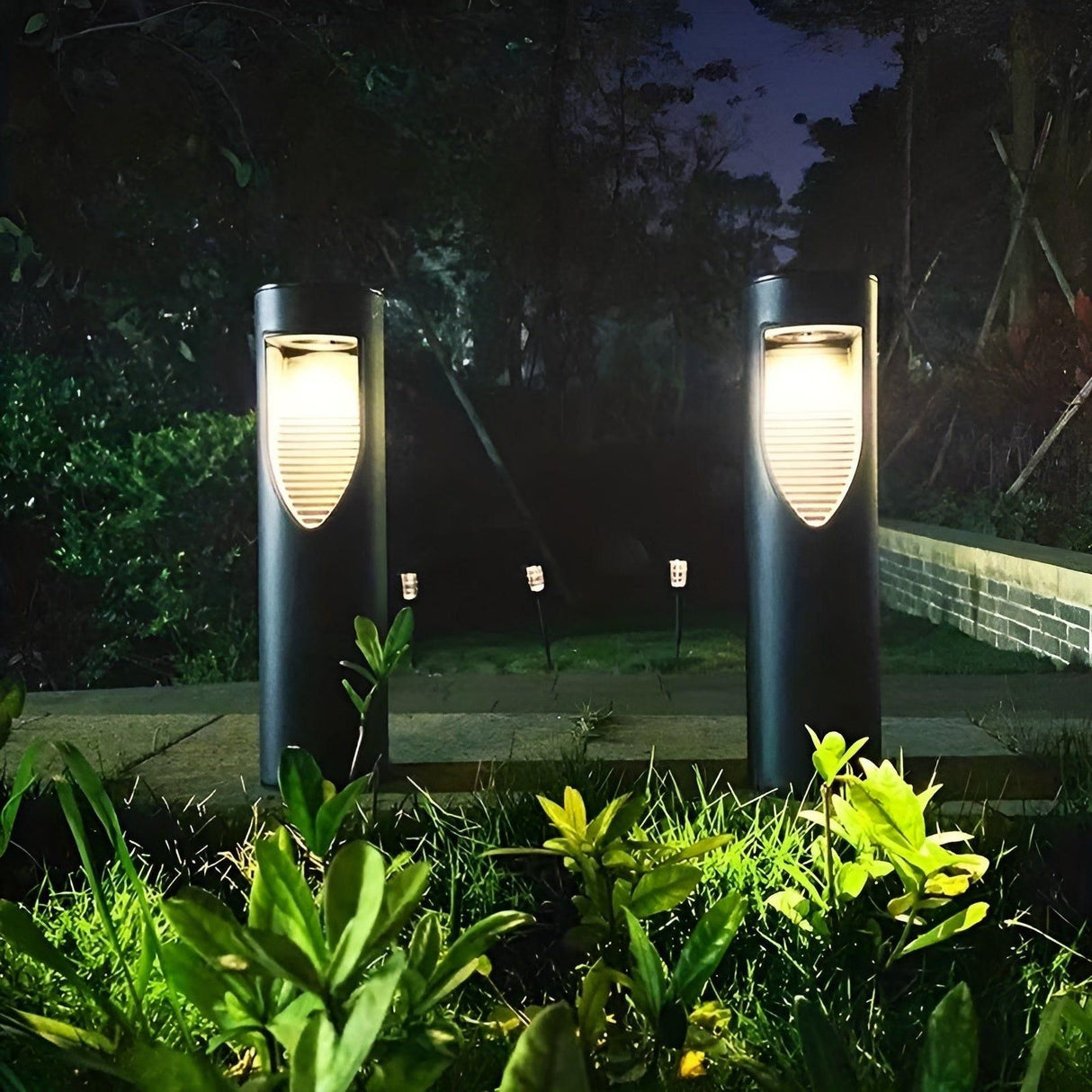 Carvallo Solar Trädgårdslampa Cylinder | Varmvit Ljus | Vattentät & Trådlös | Touch-kontroll Carvallo