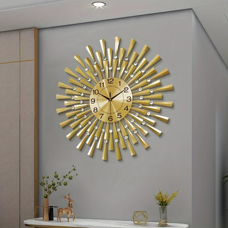 Stort Modernt Guld Väggur - Tyst Drift för Vardagsrum, Sovrum & Kontor Carvallo