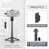 Bluetooth Selfie Stick med Stativ – 4-sektions Förlängningsbar Rotera Handtag för Stabila Skott Carvallo