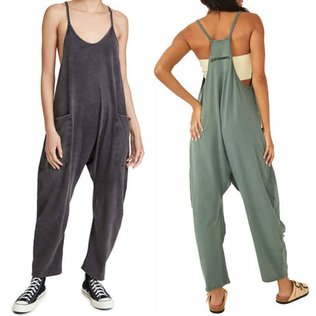 Kvinnors Jumpsuit Lätt Bomull Lång Ärm Loose Fit Hemnix