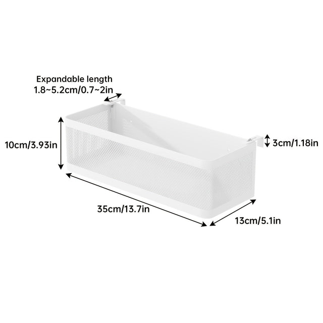 Justerbar metallförvaringskorg med krokar - Bekväm lösning för organisering Carvallo