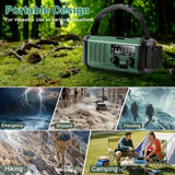 Carvallo X10 Nödradio med 10.000 mAh powerbank | Sol, vev & USB-C | LED-ljus, SOS-larm & kompass | AM/FM/NOAA Carvallo