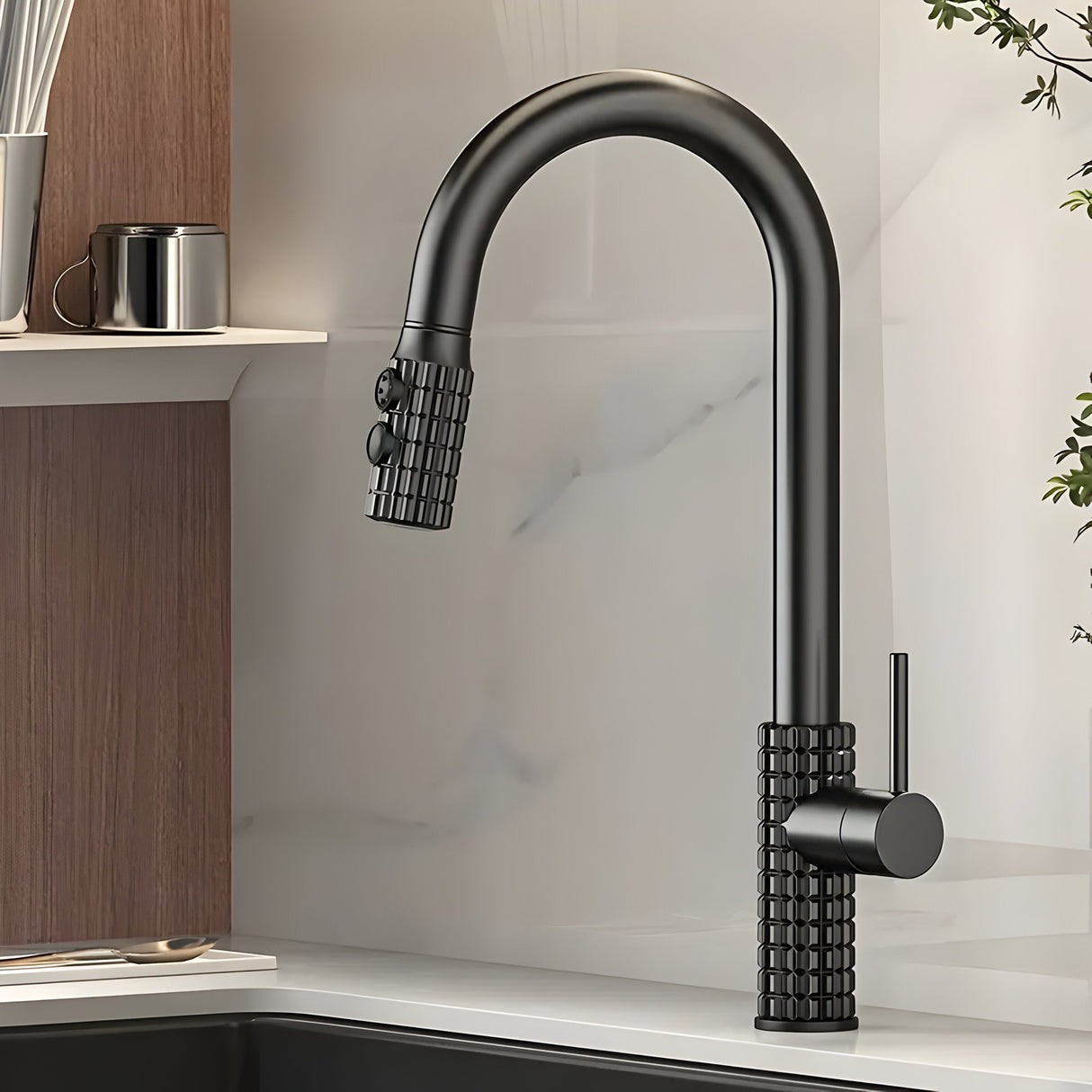 QuintaFlow - Hög båge metall kökskran Carvallo