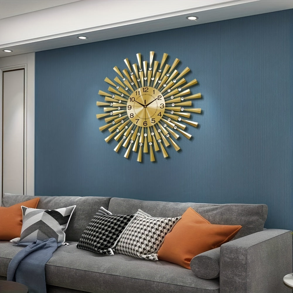 Stort Modernt Guld Väggur - Tyst Drift för Vardagsrum, Sovrum & Kontor Carvallo