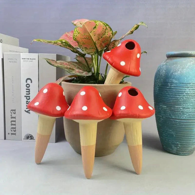 Carvallo Terracotta Bewässerungsspikes | Automatisk växtbevattning | 4-pack | Färgglad svampdesign Carvallo