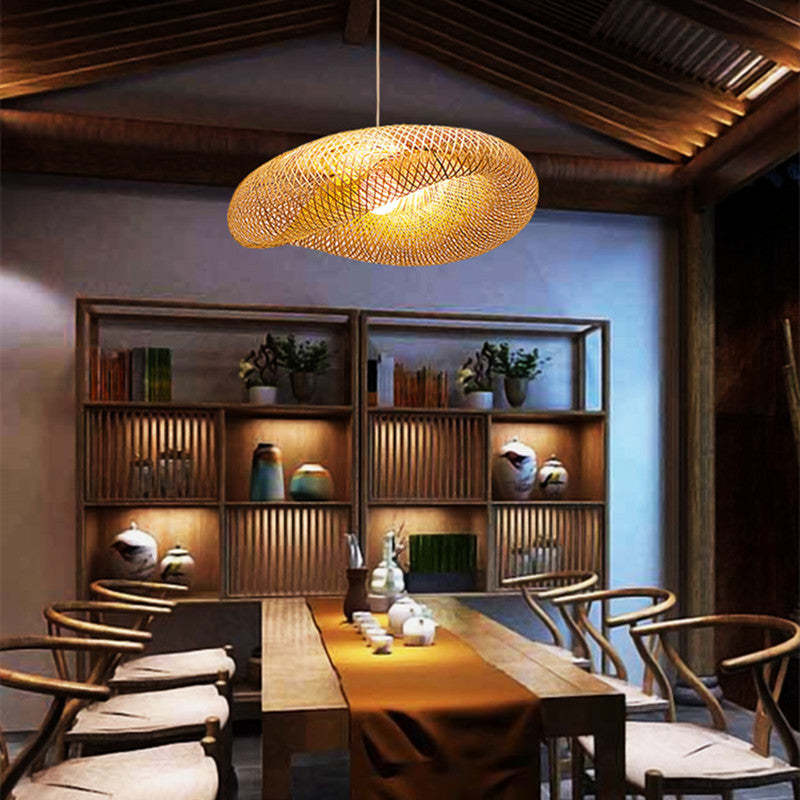 ZenBamboo LED Hänglampa Bollar av Bambu för Sovrum Carvallo