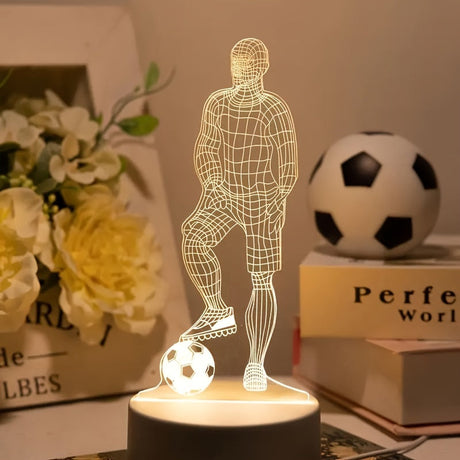 3D Fotbollsspelare Lampa – För en Sportig Atmosfär Carvallo
