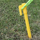 Plastplast tältspikar med krokar – Camping jordspikar för presenningar och tarp Carvallo