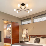 RetroLampa - Industriell 6-armad Taklampa Carvallo