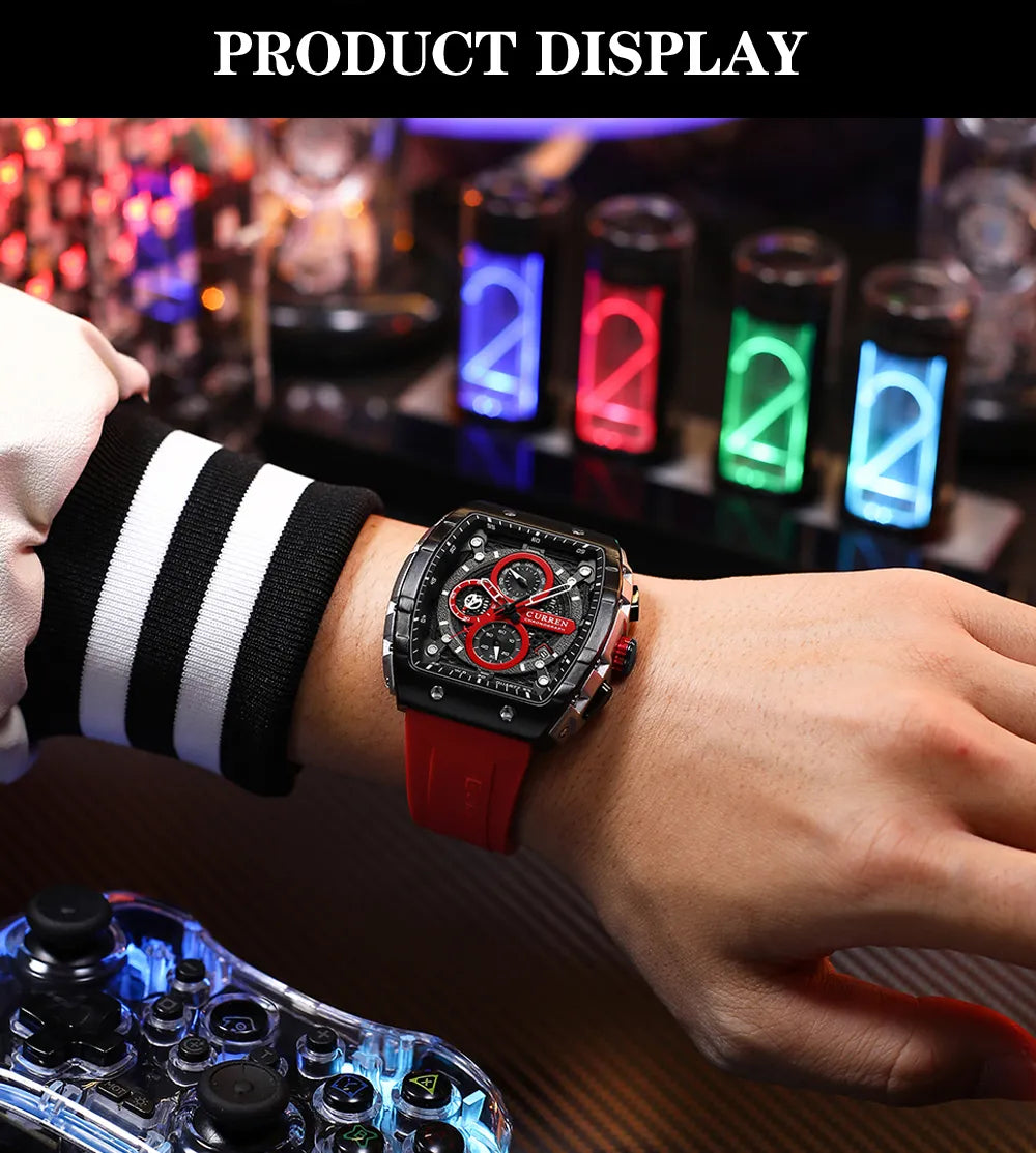 RoyaleGlow Apex Curren Chronograf Elegant Klocka för Män Carvallo