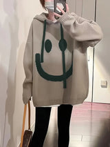 Dam Hoodie Leende Design Justerbar Sladd 100% Bomull