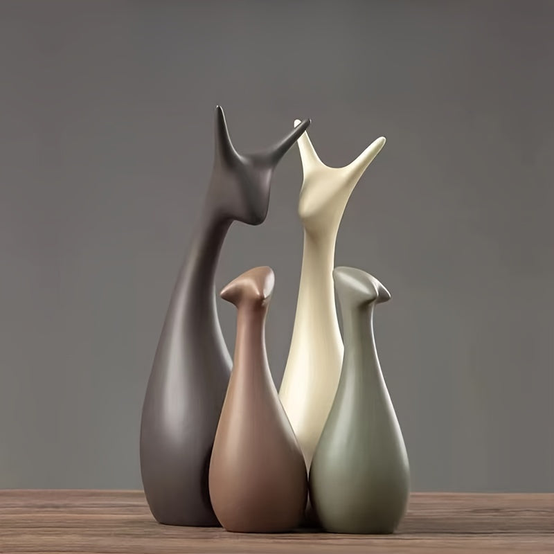 Keramisk Hjort Staty Set – Lyxig Dekor för Vardagsrum och Kontor Carvallo