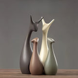 Keramisk Hjort Staty Set – Lyxig Dekor för Vardagsrum och Kontor Carvallo