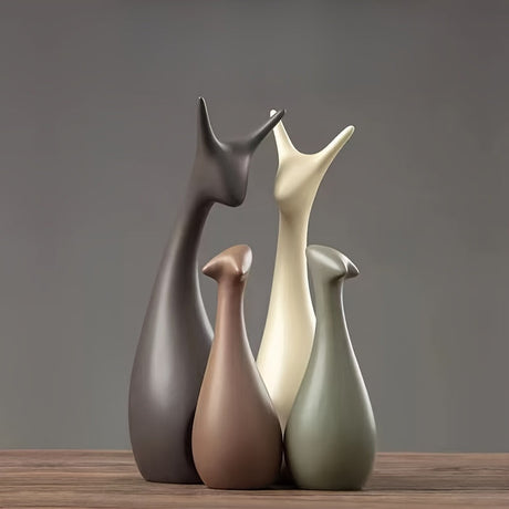 Keramisk Hjort Staty Set – Lyxig Dekor för Vardagsrum och Kontor Carvallo