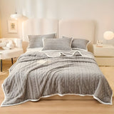 FluffDream sängkläder set - fluffig filt plysch sängkläder set Carvallo