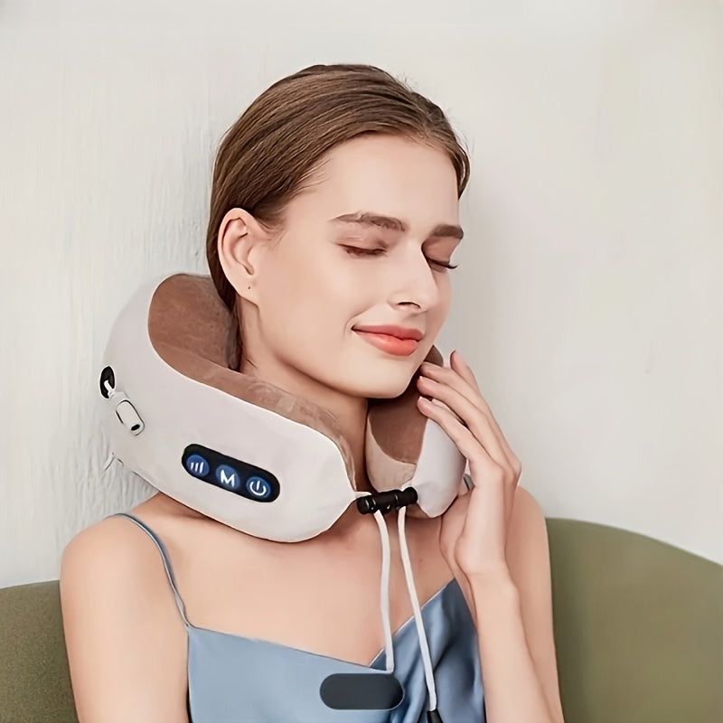U-formad Kudde - Multifunktionell Hem Cervikal Massager, Bärbar Kudde för Nackstöd Carvallo