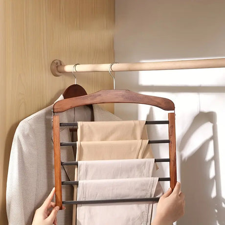 Utrymmesbesparande Trä Multi-Tier Byxor Rack Carvallo