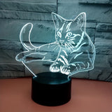 CatGlow - 3D Katt Nattlampa med 7 Färger Touch Kontroll Carvallo