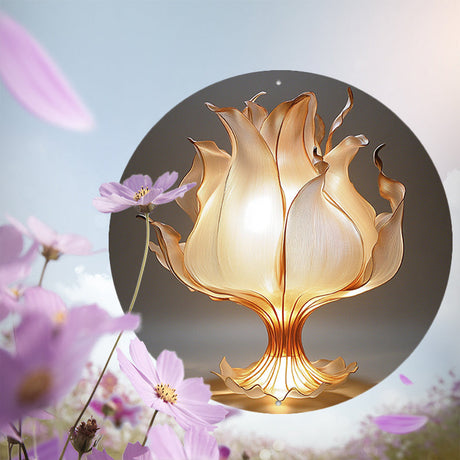 LotusLampa - Aluminium Blomma Bordslampa med LED Ljus Carvallo